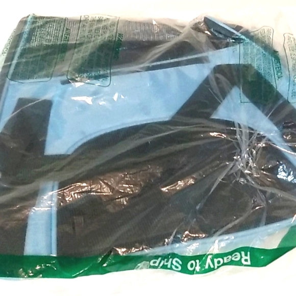 SMALL PET TRAVEL CARRIER BLUE & BLACK MESH VENTILATED PORTABLE STORAGE TOTE NWT - Picture 4 of 6